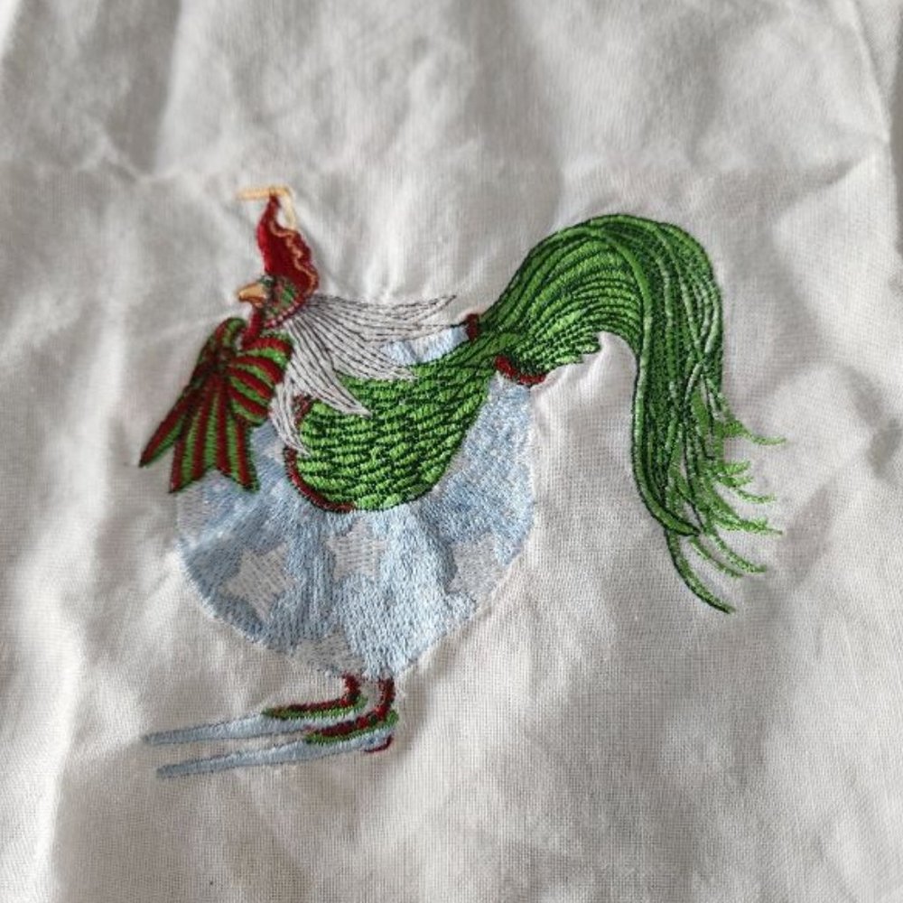 DEPT 56 PATIENCE BREWSTER LINEN CHICKEN TEA TOWEL